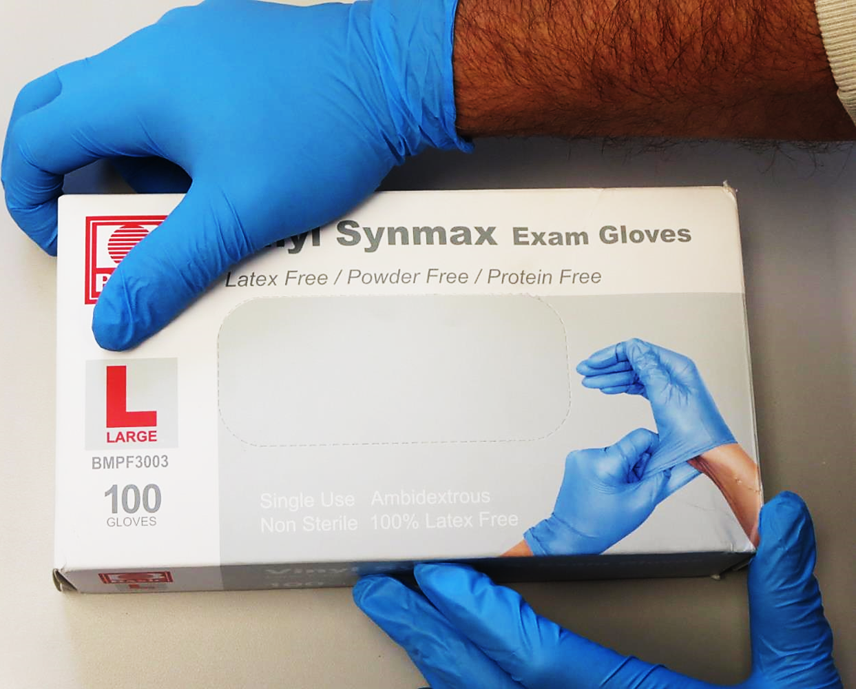 Basic Medical 4-mil blue latex-free powder-free Synmax Exam Gloves 